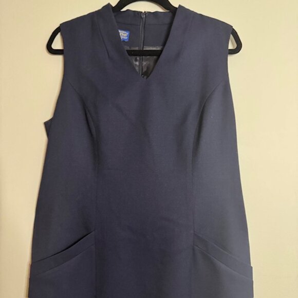Pendleton Women's Wool Navy Sleeveless Lined Dress w/ Pockets Size 12 - Picture 4 of 6